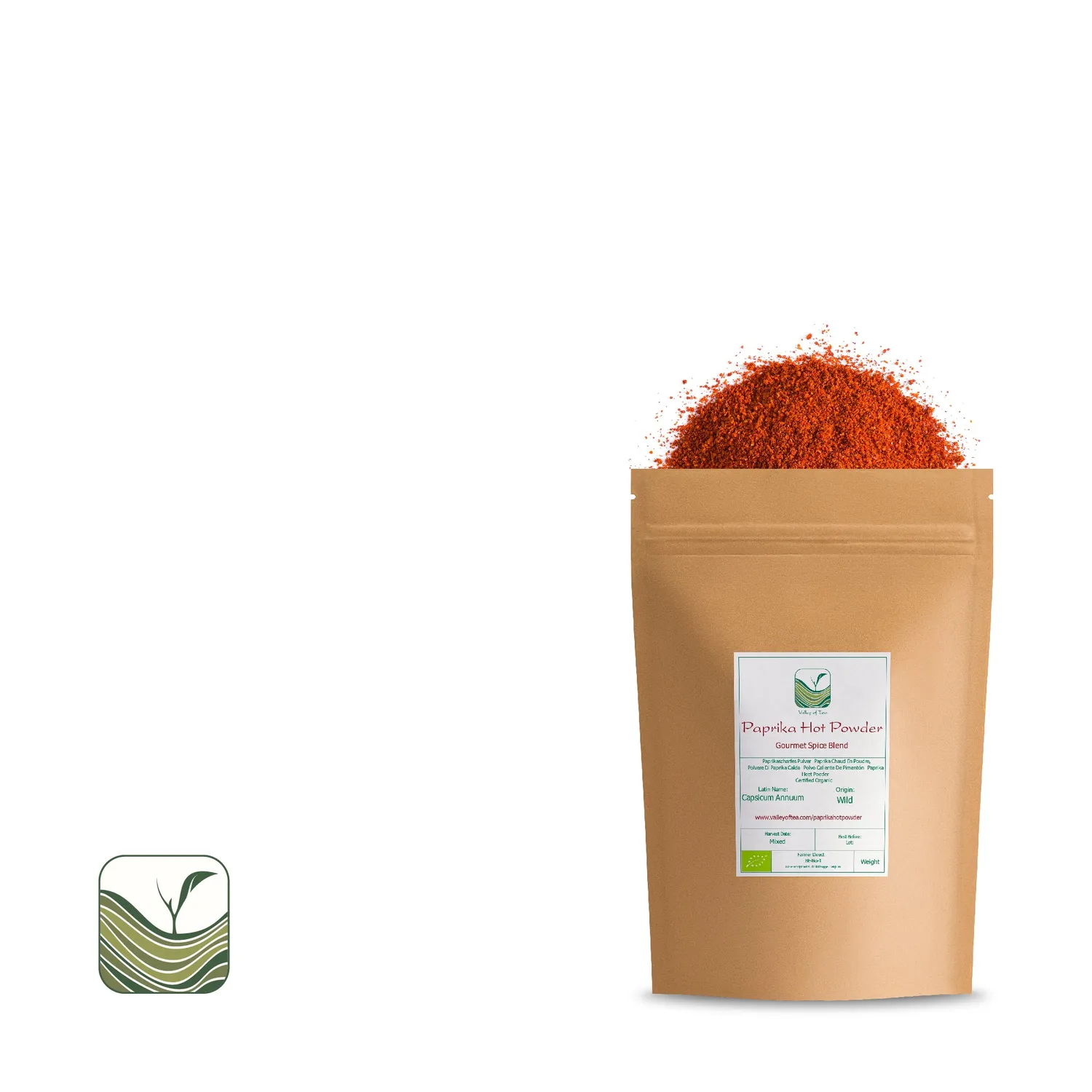 Valley of Tea Paprika Pulver krydda 100g rökig het