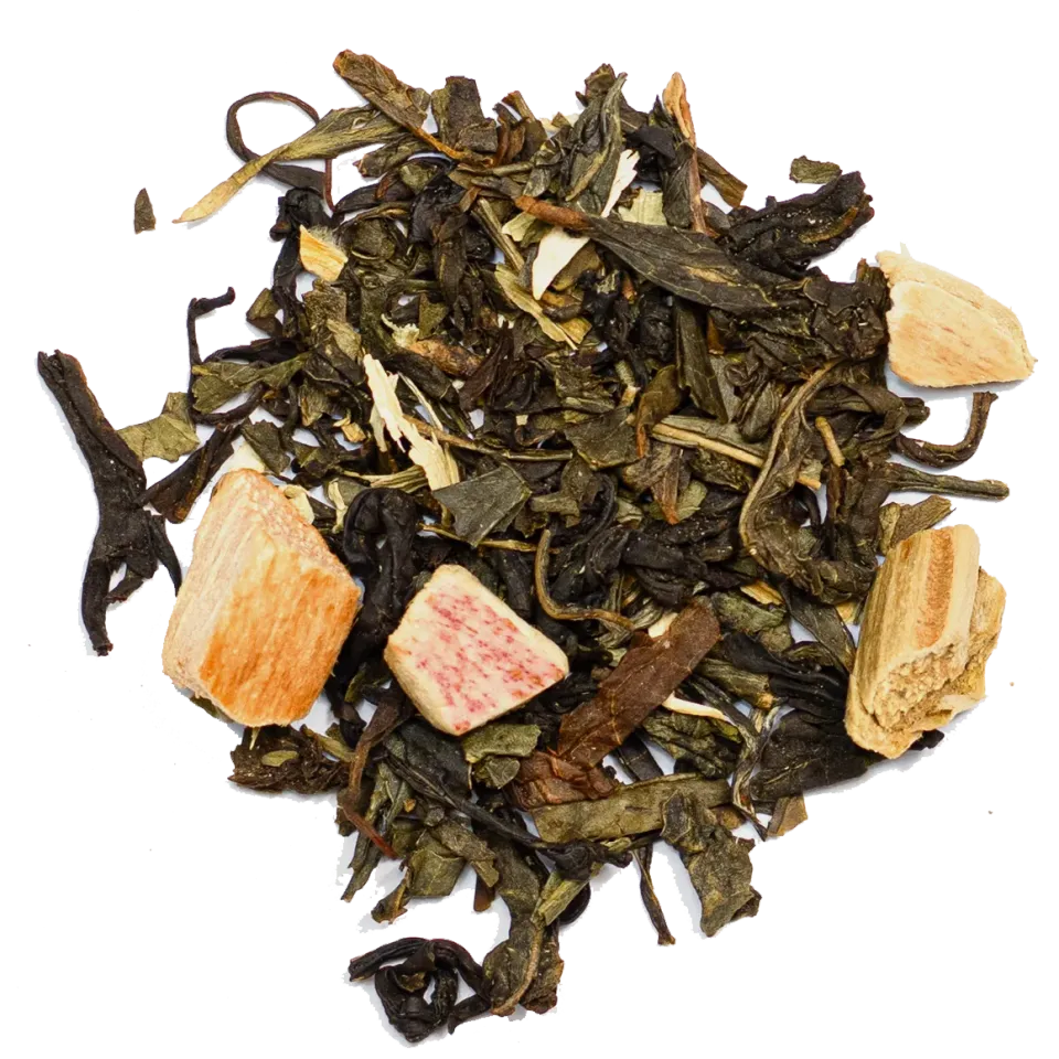 Bönor & Blad Rabarber & Kardemumma grönt te 100 g