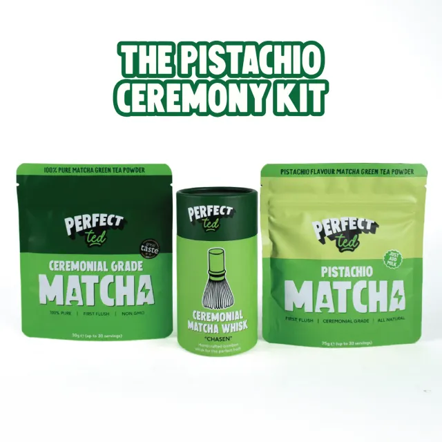 Perfect Ted Pistachio Ceremony Kit matchapulver 2-pack nötig