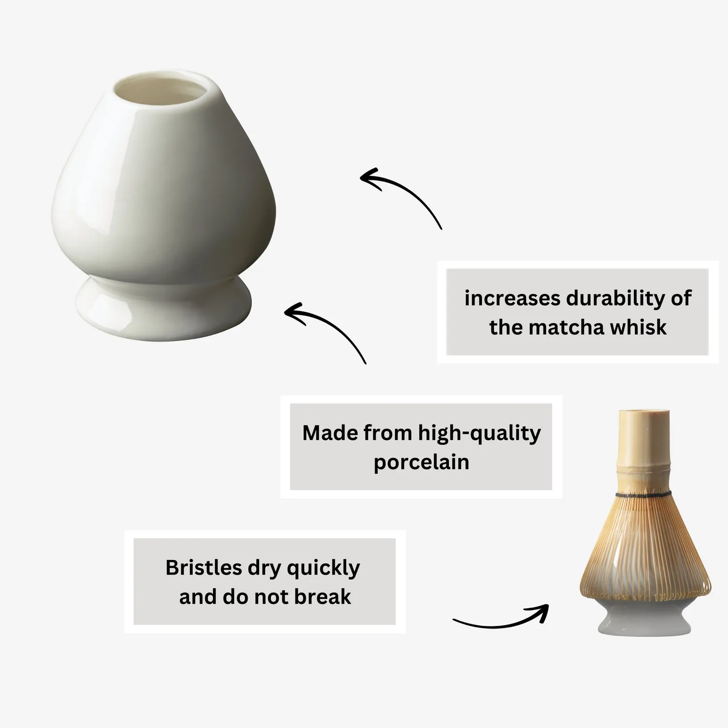 Matcha Magic Giniro visphållare porslin vit guld