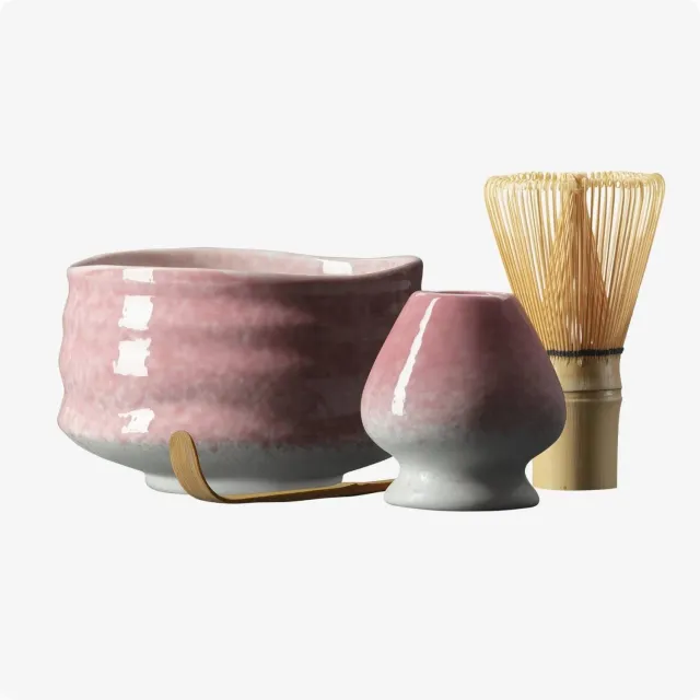 MATCHA MAGIC Pinku matchaset rosa skål 4 delar
