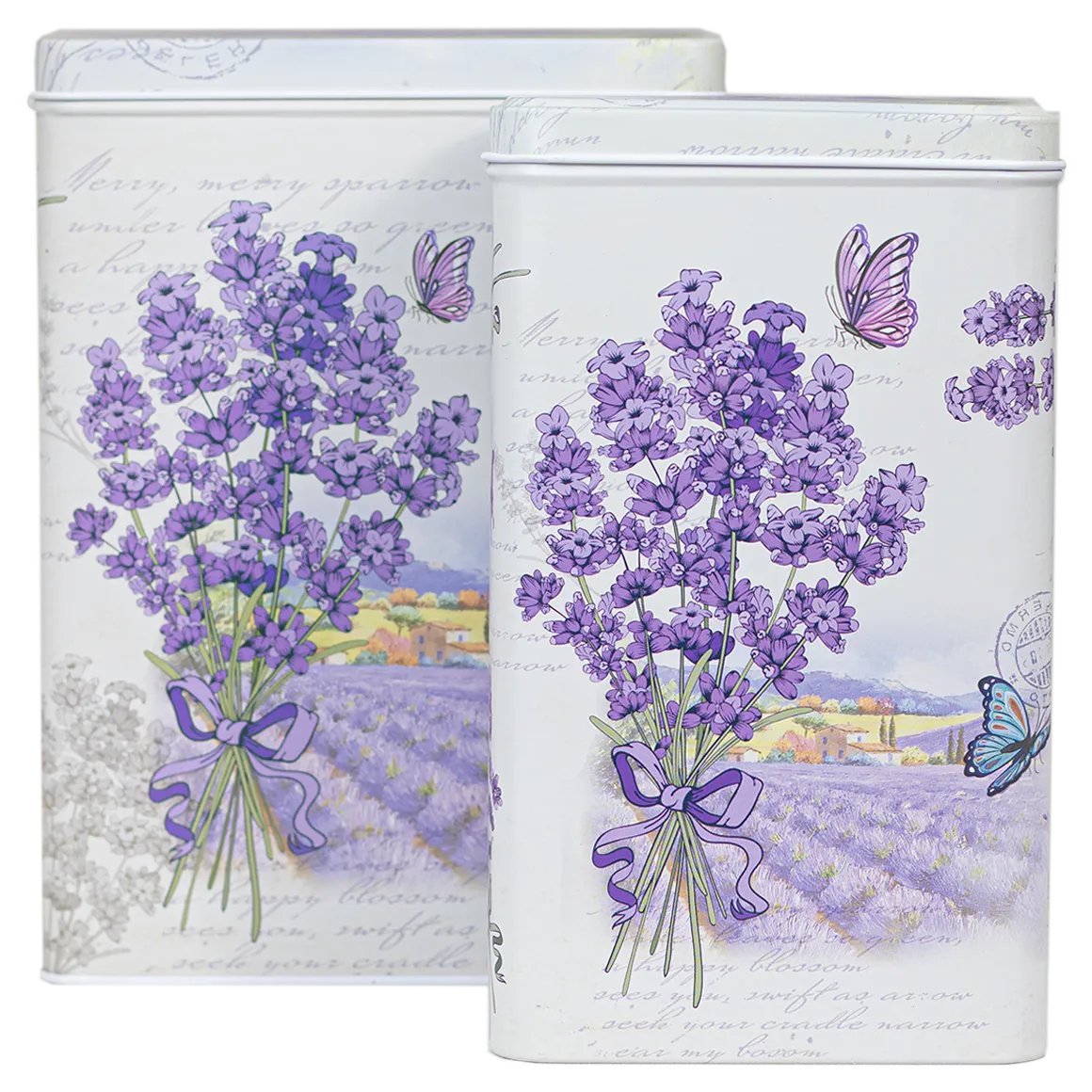 Bönor & Blad Lavendel & Fjäril burk stor plåt